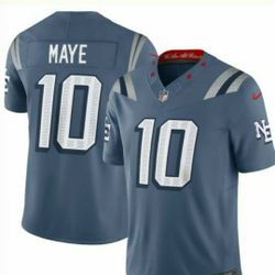 New! Drake Maye #10  New England Patriots  Rivalries Collection Game Player Jersey   XL