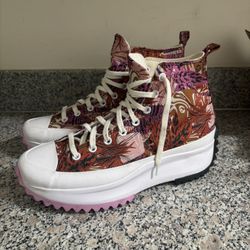Converse Run Star Hike Platform Tropical Florals Multicolor Canvas 11M 12.5W