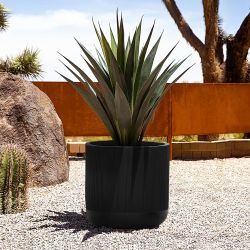 Monterey fluted indoor/outdoor planter, black ,PL1971-B