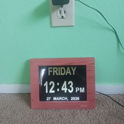 Digital Calendar Day Clock
