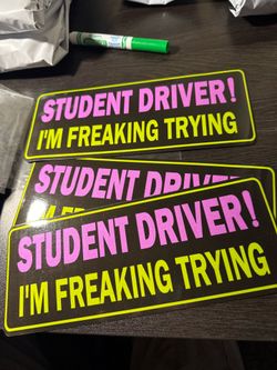 Magnetic student DRIVER sign