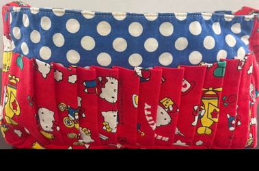 Sanrio Hello Kitty 2010 Pleated Caddy Organizer Bag - Retro 1976 Style