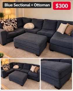 Sectioned Couch + Ottoman