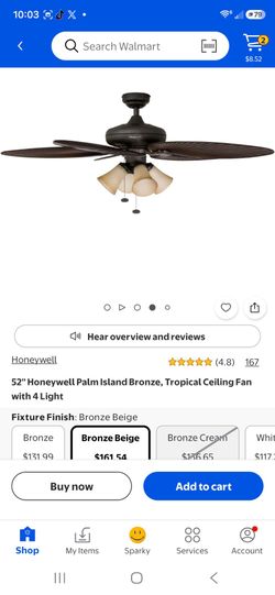 52 Inch Palm Leaf ceiling fan