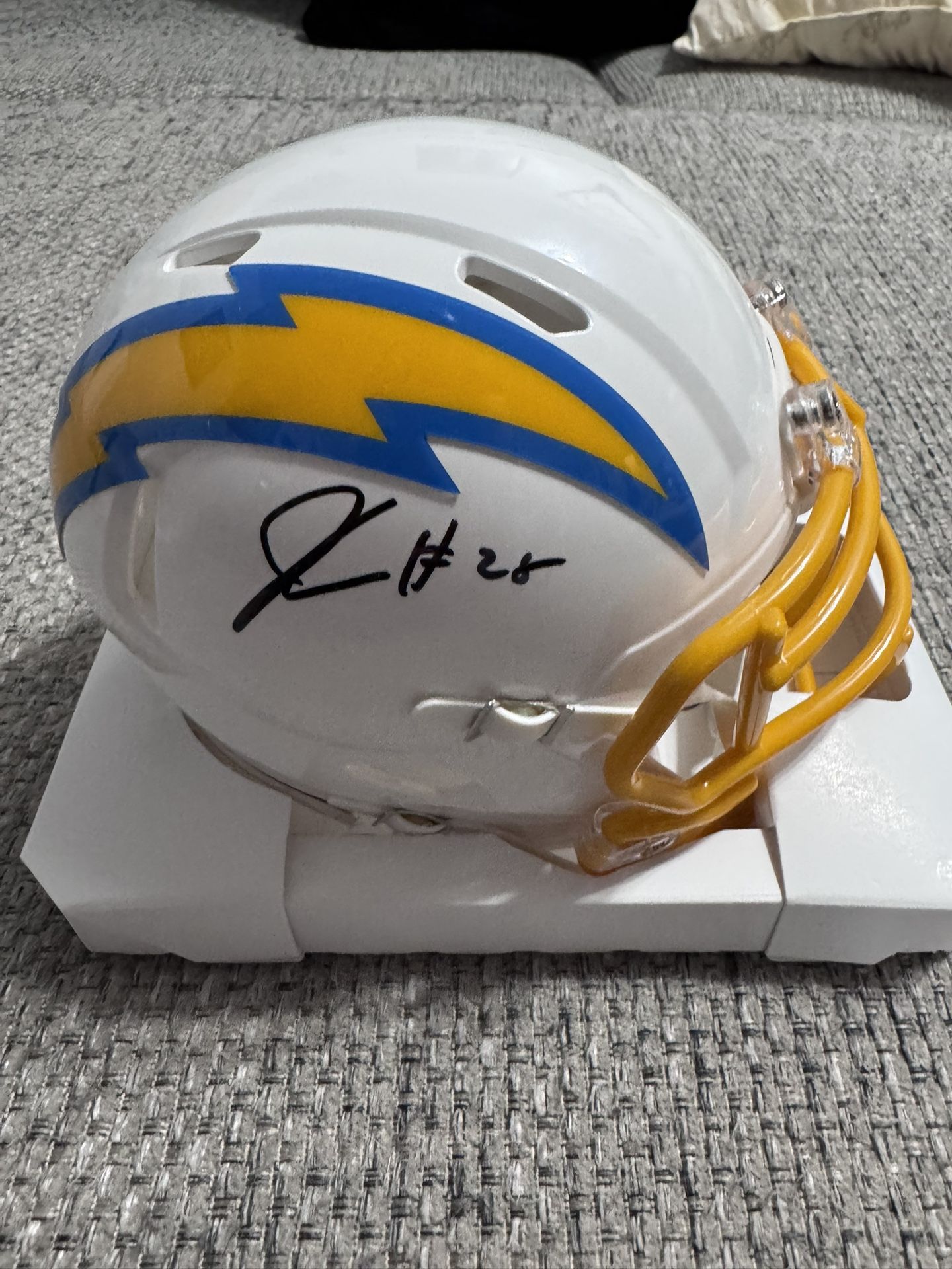 Junior Colson Signed Autograph LA Chargers Speed Mini Helmet - Beckett Coa