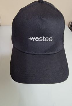 Wasted Black Embroidered Baseball Cap