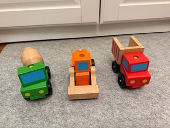 Melissa & Doug Wooden Take Apart Construction Vehicle Toy Set