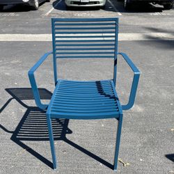 Navy Blue Stackable Outdoor Arm Chair 