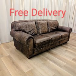 Plunkett Furniture Top Grain Leather Sofa Couch Free Delivery