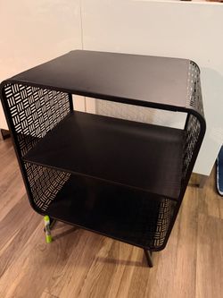 Modern Black Metal Nightstand / Side Table 3 Tier