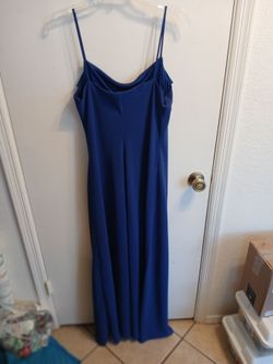 Fancy blue sparkly ankle length dress