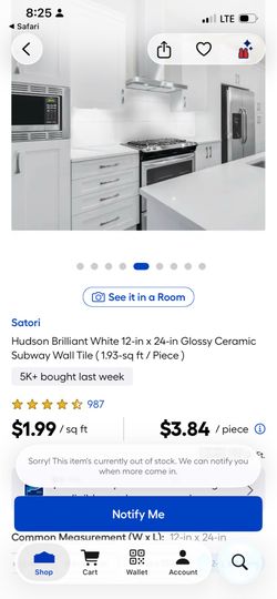 Hudson Brilliant White 12-in x 24-in Glossy Ceramic Subway Wall Tile ( 1.93-sq ft / Piece )