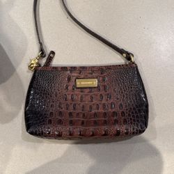Brown Crocodile Brahmin Purse