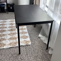 Ikea Sandsberg Black Rectangular Dining Room Table