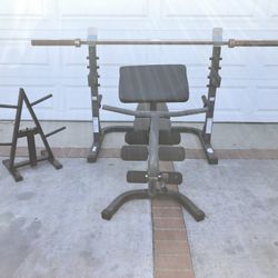 Multi Bench w/squat Rack , Bar, Plate Holder  
