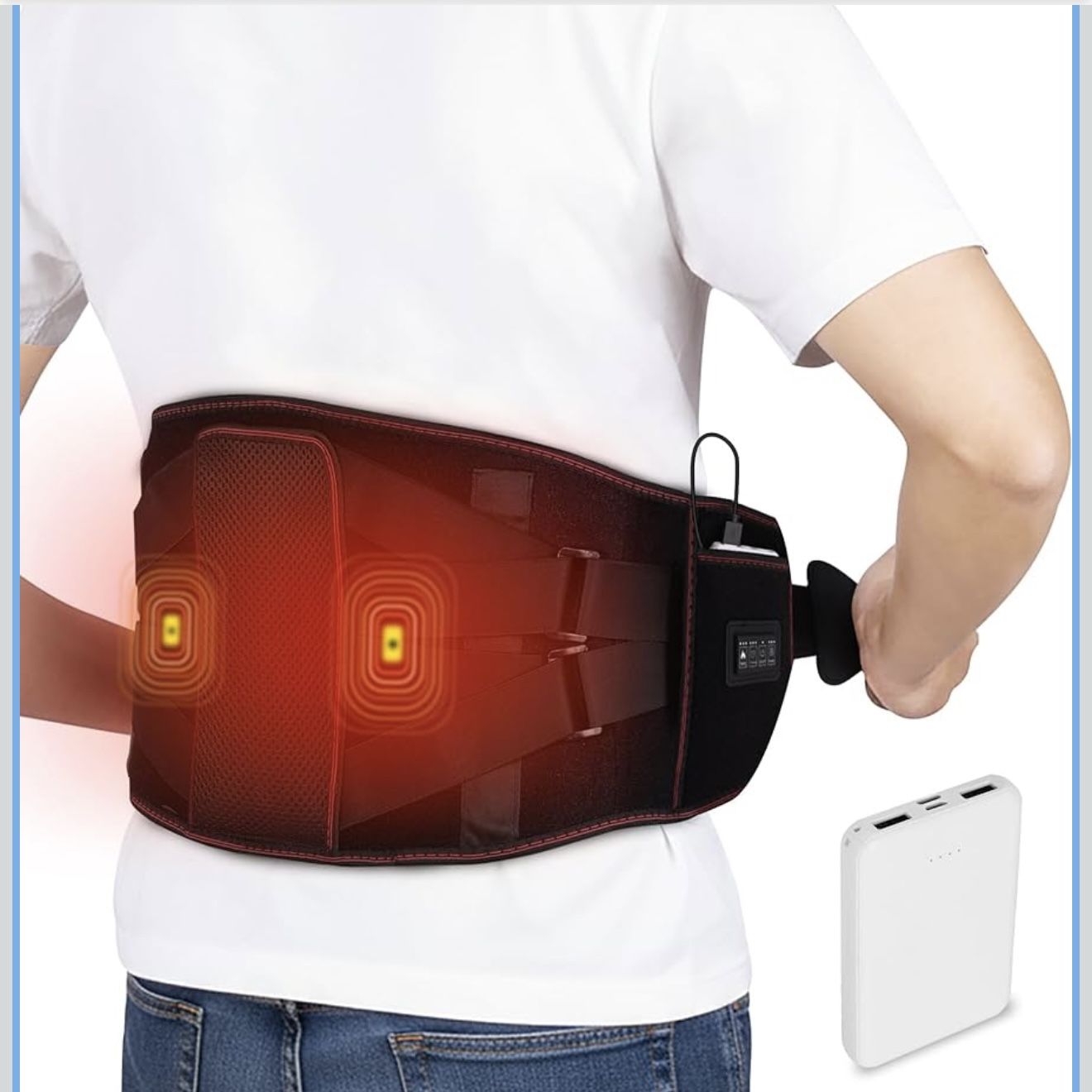 Brand New Cordless Heating Pad with Massager for Back Pain Relief
