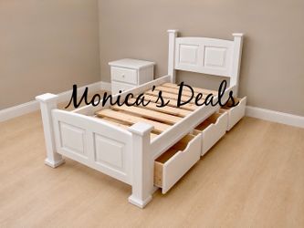 Twin Solid Wood Bed Frame With 3 Drawers $480