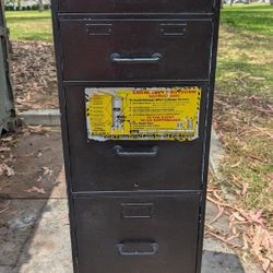 Vintage File Cabinet Heavy 4 Drawer Van Dorn? Metal Industrial Filing Chest Drawers