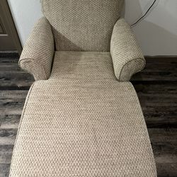 Chaise Lounge Chair - Neutral Upholstered Accent Chair
