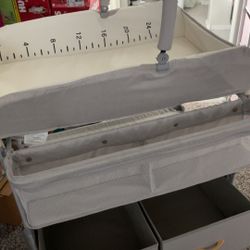 Grey And White Changing Table For Baby