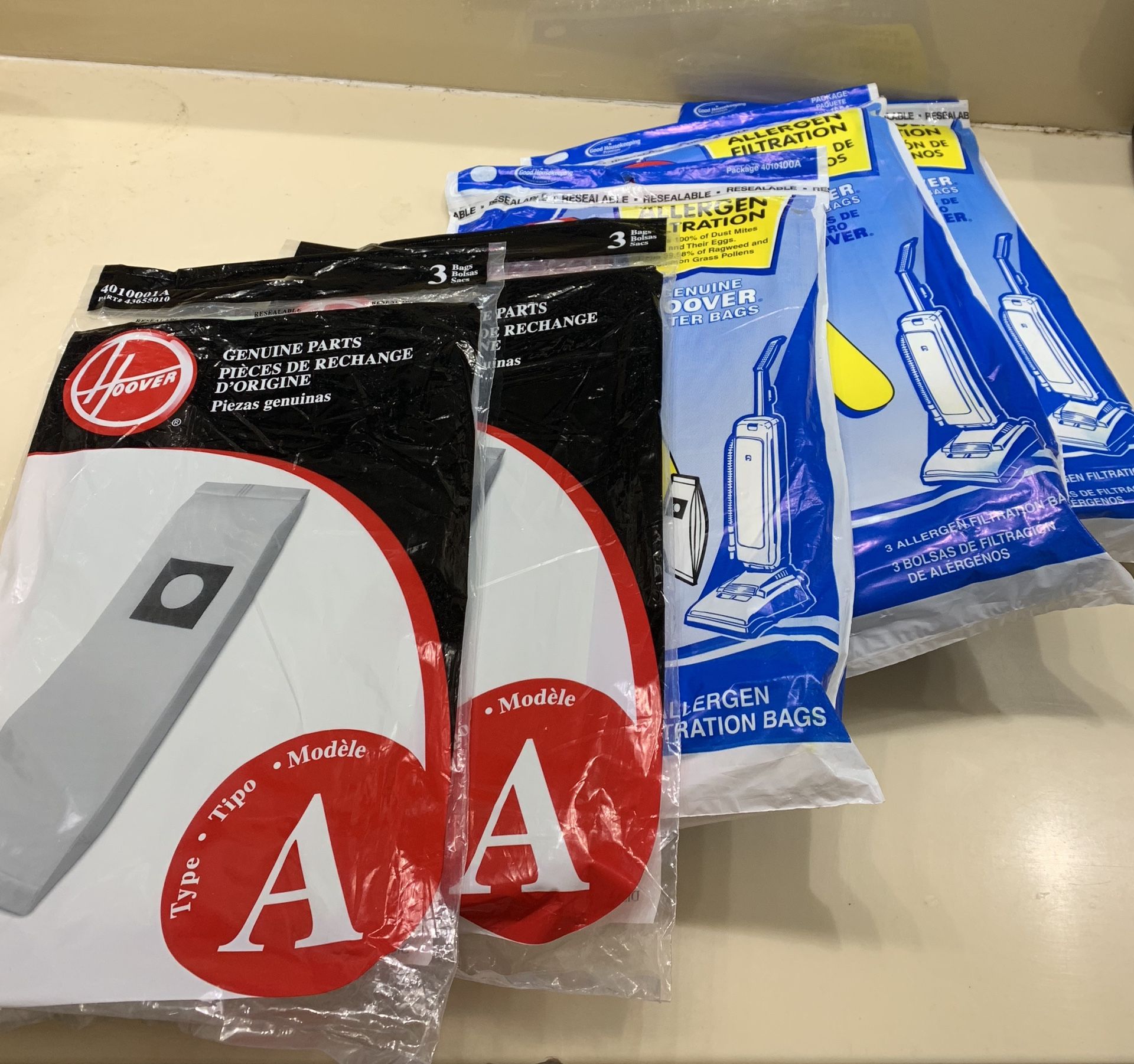 6 bags of Hoover Type A (Upright) Vacuum Cleaner Bags - Total of 6 New bags of 3 each - $7/ea bag OR ($30/ALL)