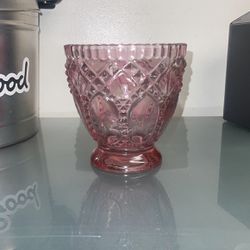 Pink Glass Vase Heavy For Home Decoration And Fresh Flowers 