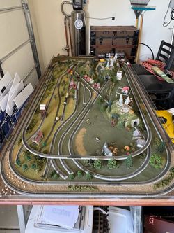 Large Model Train Layout with Scenery