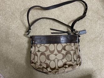 Coach Handbag Purse Carly F14708 Studded Khaki Brown Pebbled Leather Tote $50 OBO! 