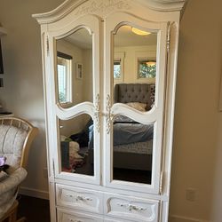 Antique Mirrored Armoire – French Provincial Style