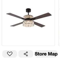 Crystal  Ceiling Fan Led With Remote $135 Each & Other Ones Silver Led With Remote $99