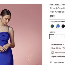 Brand New Nox Anabel Cobalt Blue Prom Dress