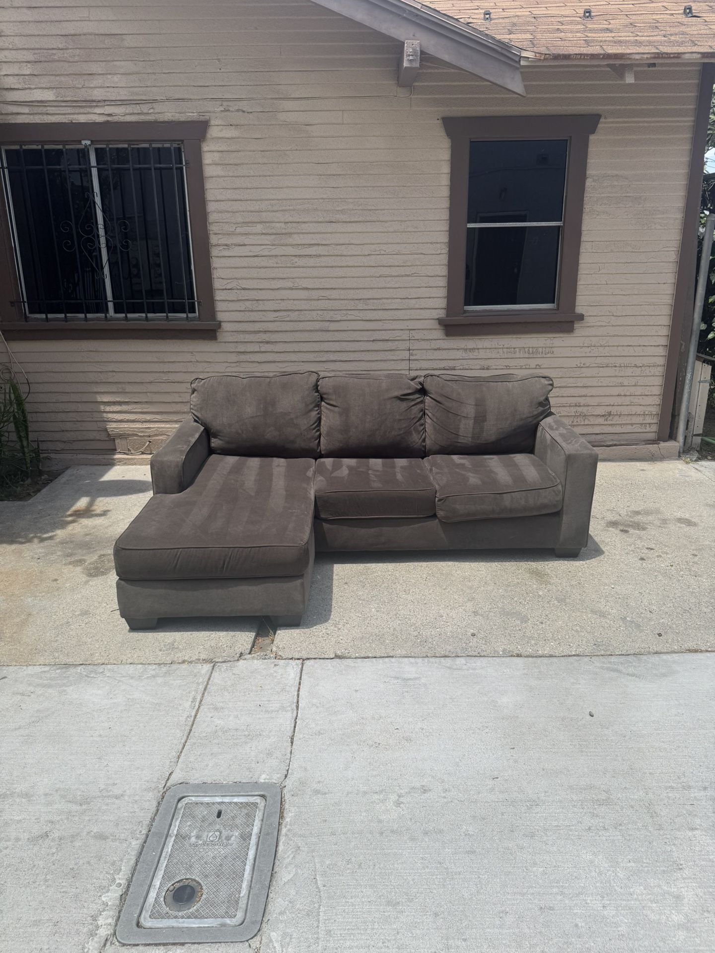 Dark Gray Sectional With Ottoman