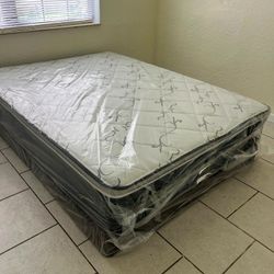 New MATTRESS FULL SIZE BED WITH BOX SPRING SET PILLOW TOP MATTRESS QUEEN BED 