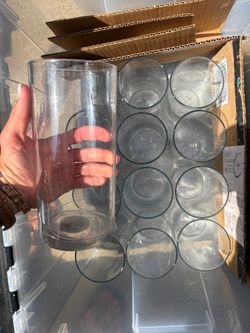 12 large glass votive candle holder, wedding decor