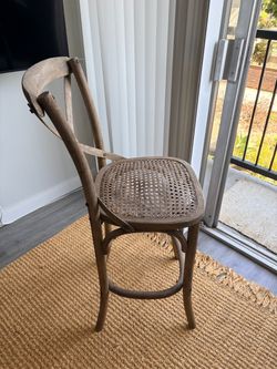 Restoration Hardware Cross back Weathered look Wood Bar Stool