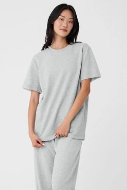 Alo Yoga Chill Short Sleeve - Athletic Heather Grey Unisex S NWOT