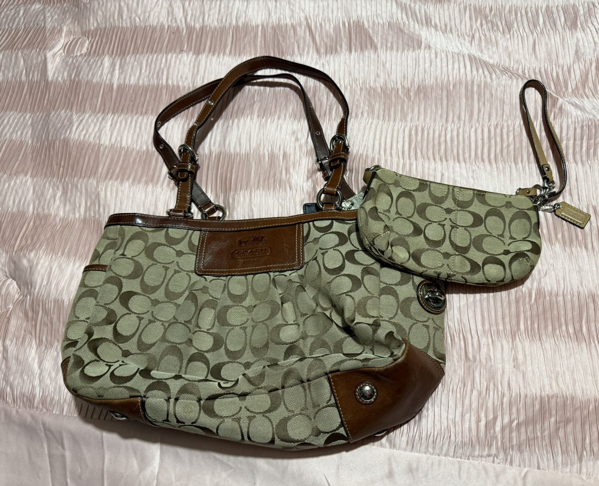 Coach Bag And Mini Wristlet