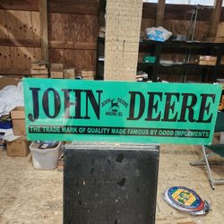 Huge John Deere Farm Tractor Steel Metal Sign 