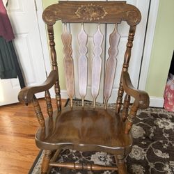 Vintage Solid Wood Rocking Chair - Boston Rocker Style