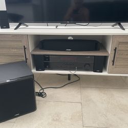 Yamaha Receiver And Subwoofer With Bose Sound System 
