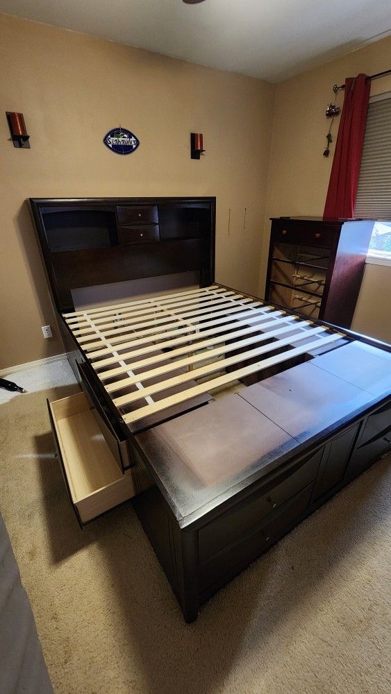 Queen Bed Frame With Drawers