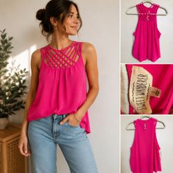 Sweet Wanderer Hot Pink Top Size Large