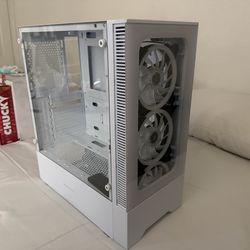White PC Tower Case w/ RGB Fans
