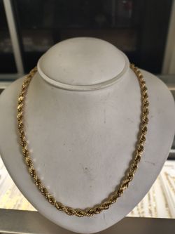 10k Gold rope chain necklace 12 9 grams 26 Long layaway available 10% down if you interested please make sure you ask for Maribel thank you