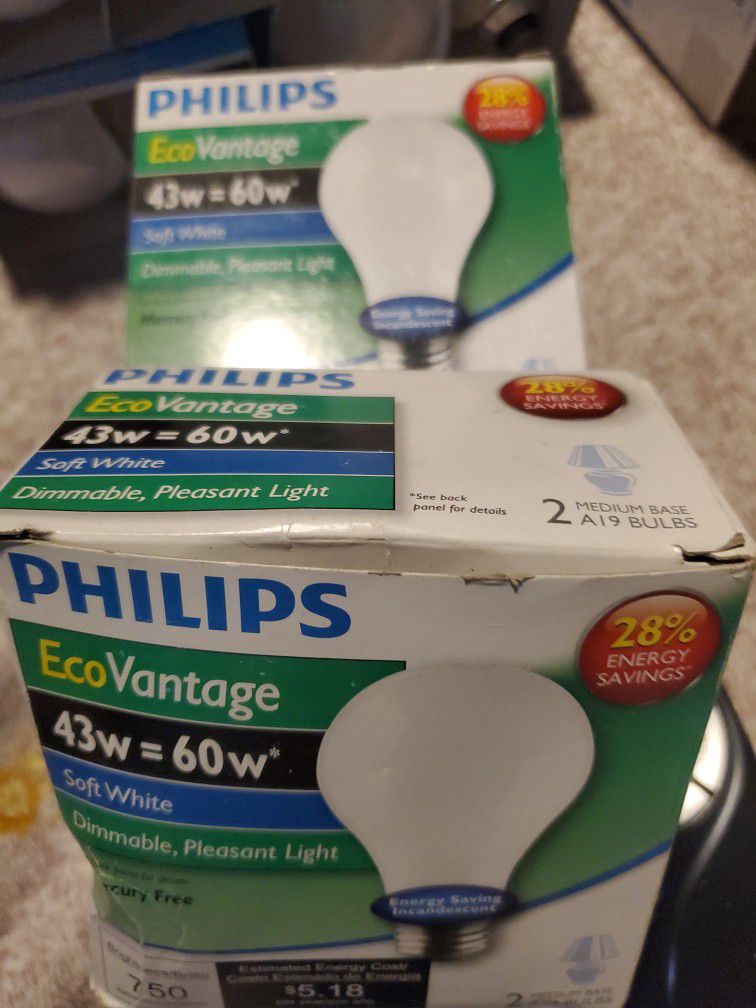 Phillips 4 Bulbs 60w Two Packs Two Packs 