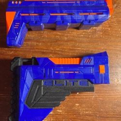 Nerf N-Strike Elite Delta Trooper Blue Shoulder Stock and Barrel Attachments