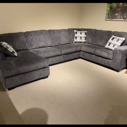 U Shape Huge Cozy Slate Sectional Couch / Living Room Set ✅ In Stock 👍 Brand New 🌟 Delivery Available 👌