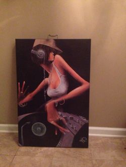 DJ free art 24"x 36 painting by David Garibaldi. Excellent condition!!!