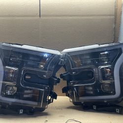 OH165 2015-2017 Ford F-150 F150 Black  PAIR LED Halogen Headlight  