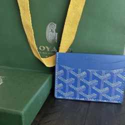 Brand New Blue Goyard Card Holder 